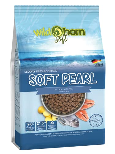Wildborn Soft Pearl 4kg getreidefreies Hundefutter mit 75% frischem Fischfleisch | Halbfeuchtes Trockenfutter für Hunde | getreidefreie Rezeptur aus Deutschland von Wildborn