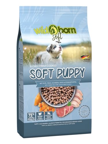 Wildborn Soft Puppy 12kg getreidefreies Welpenfutter mit 75% mit frischem Fleisch & Fisch | Halbfeuchtes Trockenfutter für Junge Hunde | getreidefreie Rezeptur aus Deutschland von Wildborn