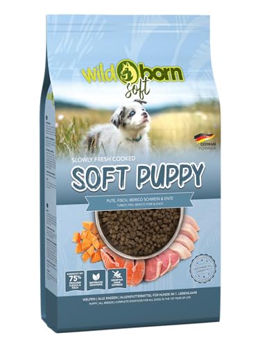Wildborn Soft Puppy 4kg getreidefreies Welpenfutter mit 75% mit frischem Fleisch & Fisch | Halbfeuchtes Trockenfutter für Junge Hunde | getreidefreie Rezeptur aus Deutschland von Wildborn