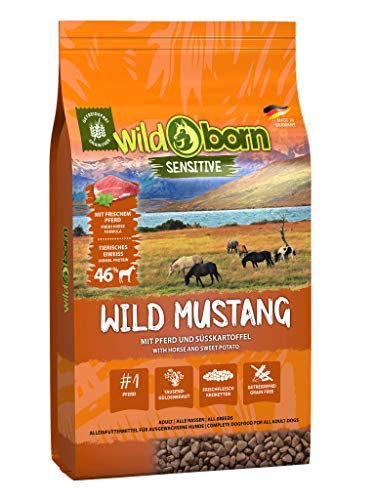 Wildborn Wild Mustang 2 kg getreidefreies Hundefutter mit Pferdefleisch, Süßkartoffel & Aroniabeeren | Monoproteinprodukt auch für Allergiker geeignet von Wildborn