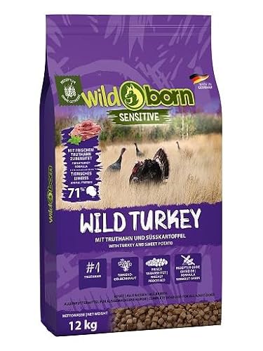 Wildborn Wild Turkey 12kg | getreidefreies Hundefutter mit extra viel Truthahnfleisch und Süßkartoffel von Wildborn