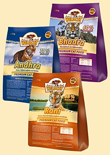Wildcat Trockenfutter für Katzen Gourmet Line India (3 x 3KG) von Wildcat
