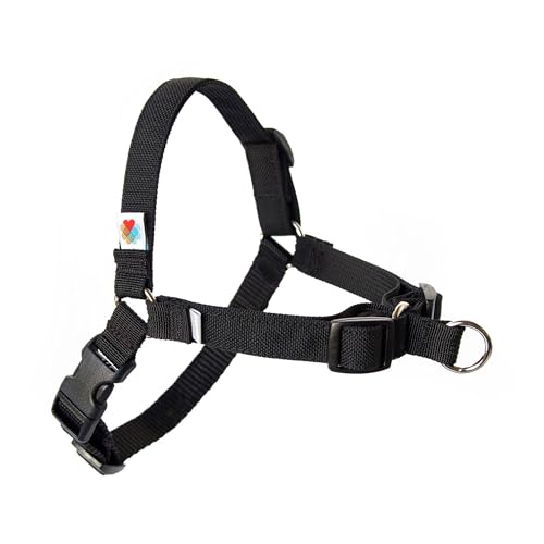 No Pull Hundegeschirr, Hundegeschirr, Hundegeschirr mittelgroße Hunde, kleine Hunde, Hundetrainingsgeschirr, effektives No-Pull-Design, 4-Punkt verstellbar (M – 55,9 ~ 71,1 cm Umfang, Schwarz) - von Wildebeest