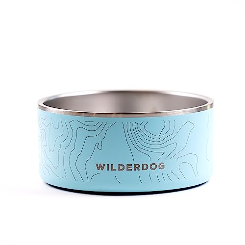 Widlerdog Edelstahl-Hundenapf mit extra haltbarem BPA-freiem Edelstahl in Küchenqualität, mit rutschfestem Gummiringboden (Meeresschaum, 1,8 l) von Wilderdog