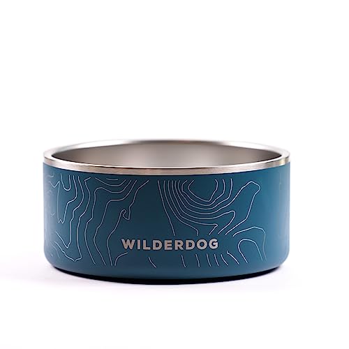 Widlerdog Hundenapf aus Edelstahl, extra langlebig, BPA-freier Edelstahl in Küchenqualität, mit rutschfestem Gummiringboden, Pacific Blue, 1,8 l von Wilderdog