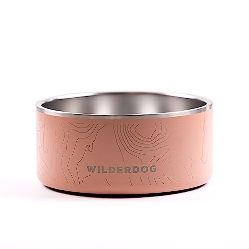 Widlerdog Hundenapf aus Edelstahl, extra langlebig, BPA-freier Edelstahl in Küchenqualität, mit rutschfestem Gummiringboden, Rosa, 1,8 l von Wilderdog