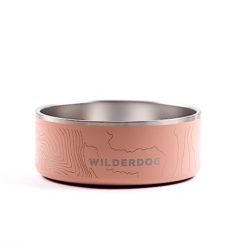 Widlerdog Hundenapf aus Edelstahl, extra langlebig, BPA-freier Edelstahl in Küchenqualität, mit rutschfestem Gummiringboden, Rosa, 907 ml von Wilderdog