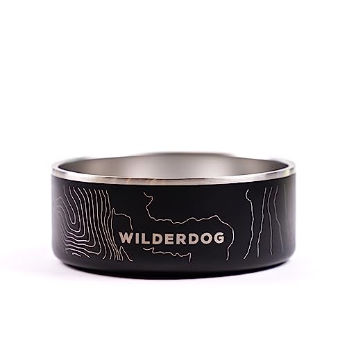 Widlerdog Hundenapf aus Edelstahl, extra langlebig, BPA-freier Edelstahl in Küchenqualität, mit rutschfestem Gummiringboden, schwarz, 907 ml von Wilderdog