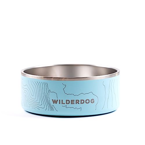 Widlerdog Hundenapf aus Edelstahl, extra langlebig, BPA-freier Edelstahl in Küchenqualität, mit rutschfestem Gummiringboden (Meeresschaum, 907 ml) von Wilderdog