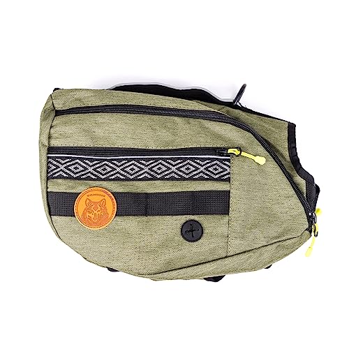 Wilderdog Hunderucksack mit integriertem Geschirr und rückseitig montierter D-Ring-Leinenbefestigung, Griff, zwei Satteltaschen mit 4 Taschen insgesamt, integrierter Kotbeutelspender (Olivgrün, mittel Wilderdog Hunderucksack mit integriertem Geschirr und rückseitig montierter D-Ring-Leinenbefestigung, Griff, zwei Satteltaschen mit 4 Taschen insgesamt, integrierter Kotbeutelspender (Olivgrün, mittel von Wilderdog