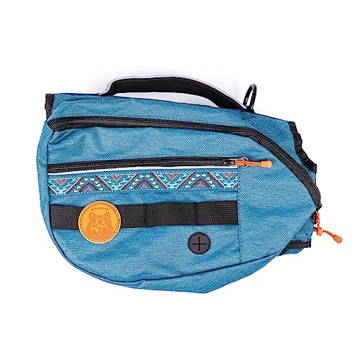 Wilderdog Hunderucksack mit integriertem Geschirr und rückseitig montierter D-Ring-Leinenbefestigung, Griff, zwei Satteltaschen mit 4 Taschen insgesamt, integrierter Kotbeutelspender (Pazifikblau Wilderdog Hunderucksack mit integriertem Geschirr und rückseitig montierter D-Ring-Leinenbefestigung, Griff, zwei Satteltaschen mit 4 Taschen insgesamt, integrierter Kotbeutelspender (Pazifikblau von Wilderdog