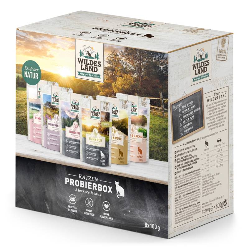Wildes Land Cat Mixpaket (6 Sorten) - 8 x 100 g von Wildes Land