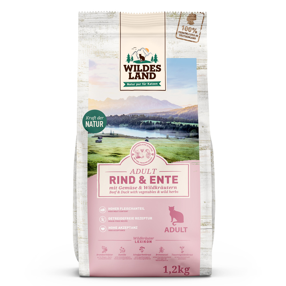 Wildes Land Cat Rind, Ente & Gartengemüse - Sparpaket: 2 x 1,2 kg Wildes Land Cat Rind, Ente & Gartengemüse - Sparpaket: 2 x 1,2 kg von Wildes Land