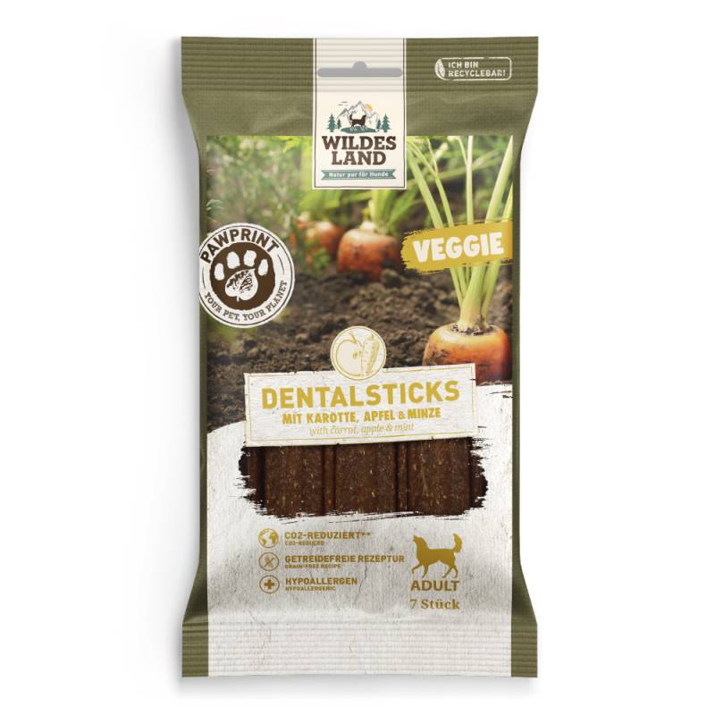 Wildes Land | Dentalsticks mit Karotte | PawPrint Veggie Adult | 8 x 180 g Wildes Land | Dentalsticks mit Karotte | PawPrint Veggie Adult | 8 x 180 g von Wildes Land