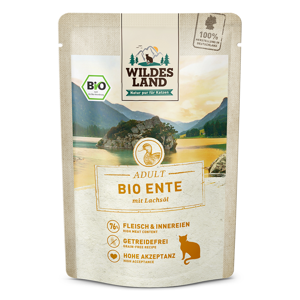 Wildes Land | Ente mit Lachsöl | BIO Adult | 60 x 85 g Wildes Land | Ente mit Lachsöl | BIO Adult | 60 x 85 g von Wildes Land