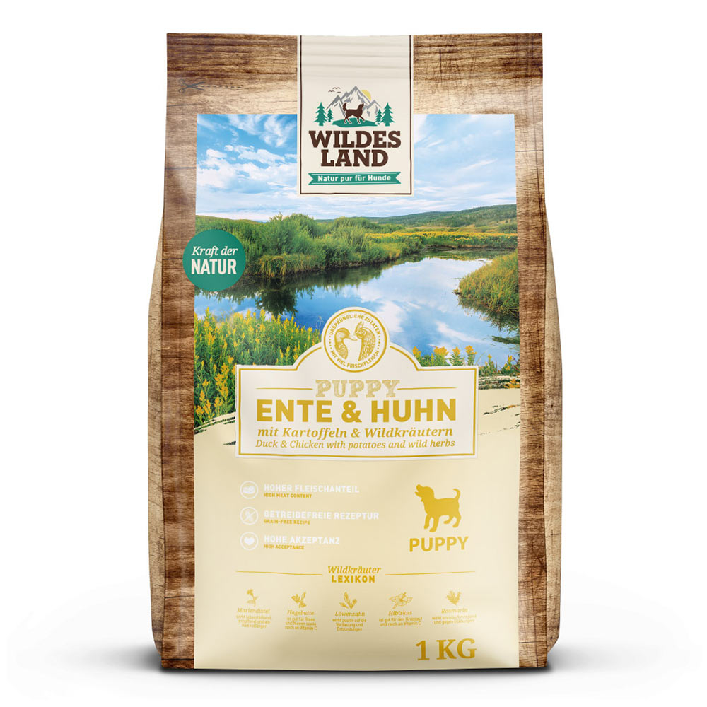 Wildes Land | Ente & Huhn mit Kartoffel | Classic Puppy | 1 kg Wildes Land | Ente & Huhn mit Kartoffel | Classic Puppy | 1 kg von Wildes Land