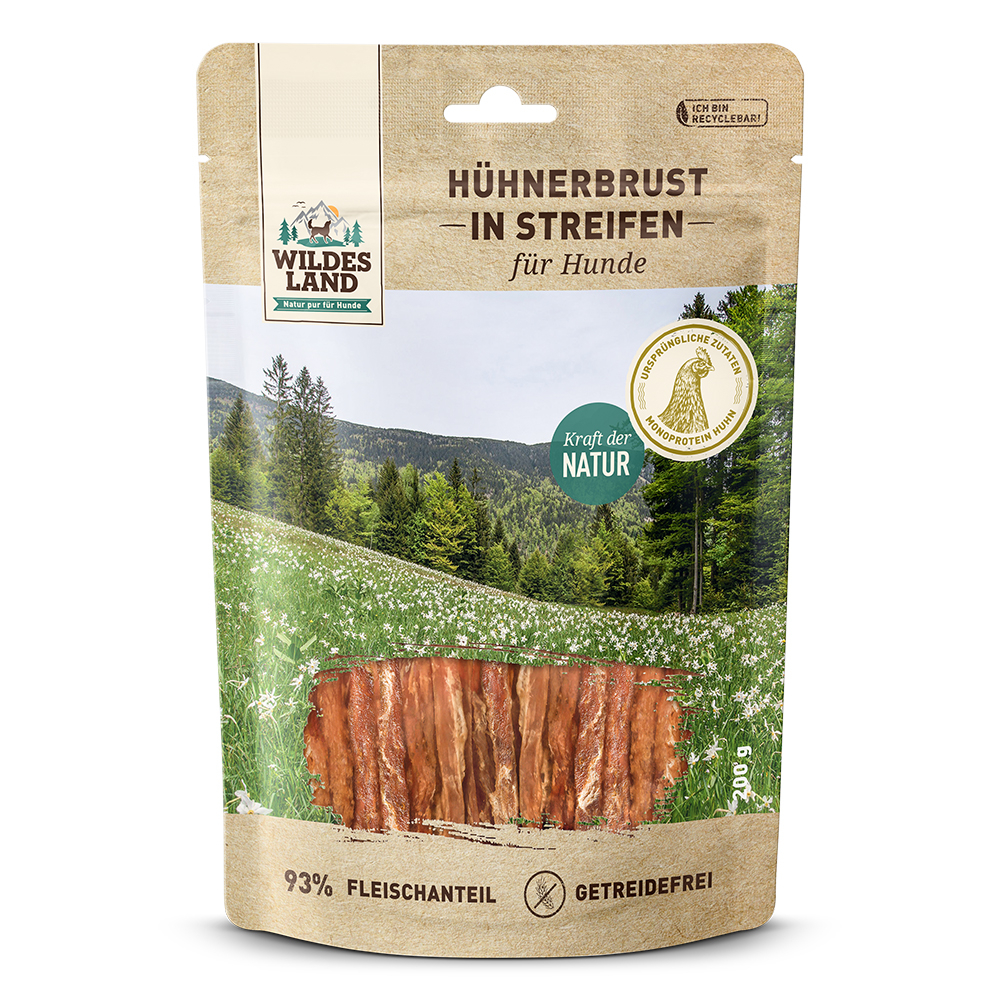Wildes Land | Hühnerbrust in Streifen | Fleischsnacks | 200 g von Wildes Land