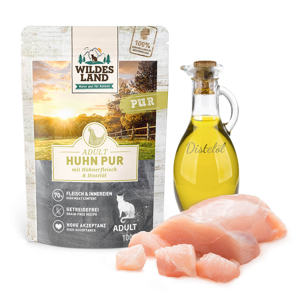 Wildes Land | Huhn mit Distelöl | PUR Adult | 12 x 100 g Wildes Land | Huhn mit Distelöl | PUR Adult | 12 x 100 g von Wildes Land