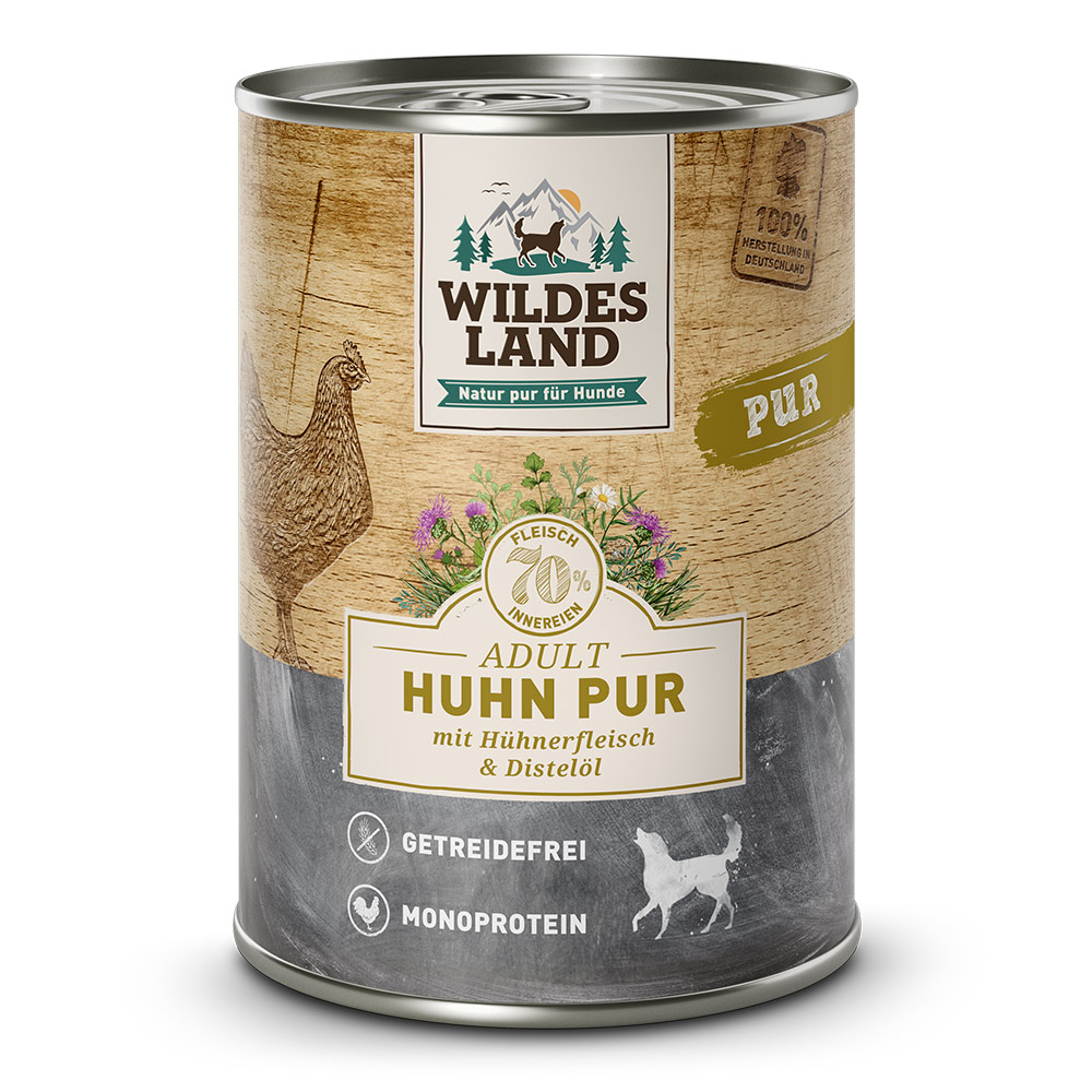Wildes Land | Huhn mit Distelöl | PUR Adult | 24 x 400 g von Wildes Land