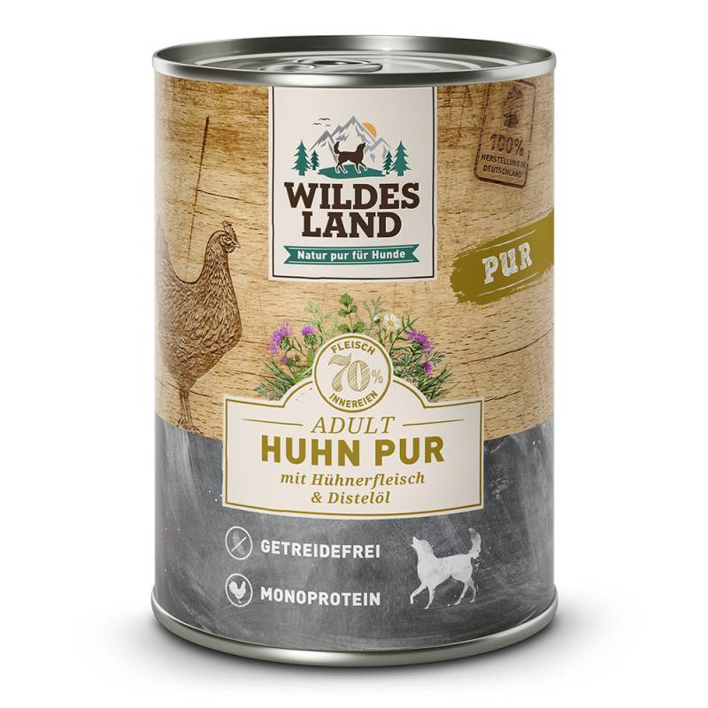 Wildes Land | Huhn mit Distelöl | PUR Adult | 24 x 400 g von Wildes Land