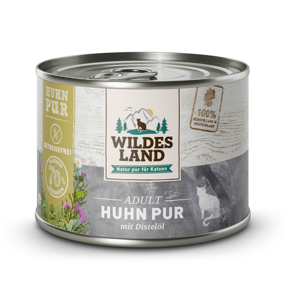 Wildes Land | Huhn mit Distelöl | PUR Adult | 30 x 200 g von Wildes Land
