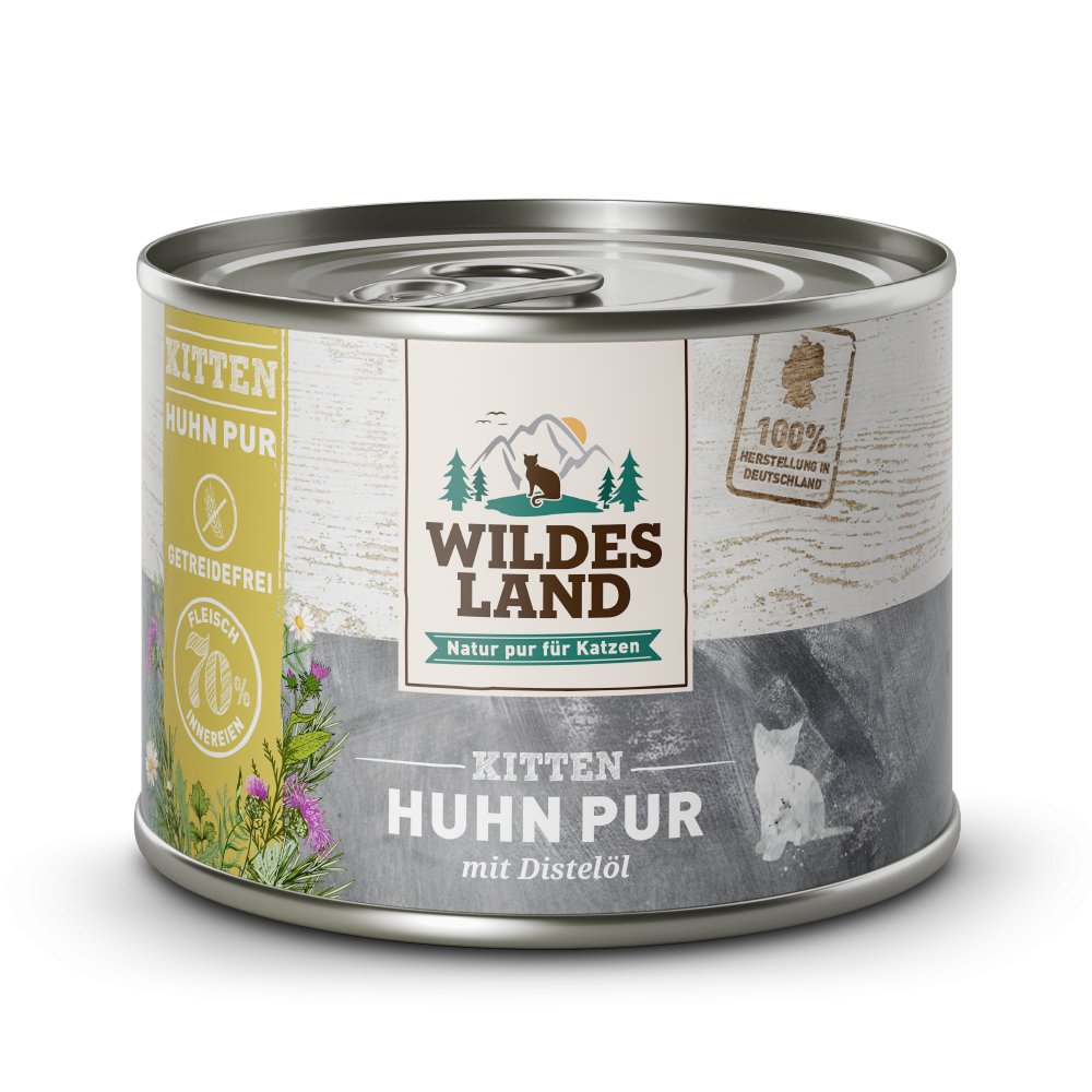 Wildes Land | Huhn mit Distelöl | PUR Kitten | 30 x 200 g von Wildes Land