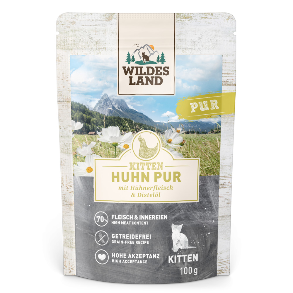 Wildes Land | Huhn mit Distelöl | PUR Kitten | 60 x 100 g Wildes Land | Huhn mit Distelöl | PUR Kitten | 60 x 100 g von Wildes Land