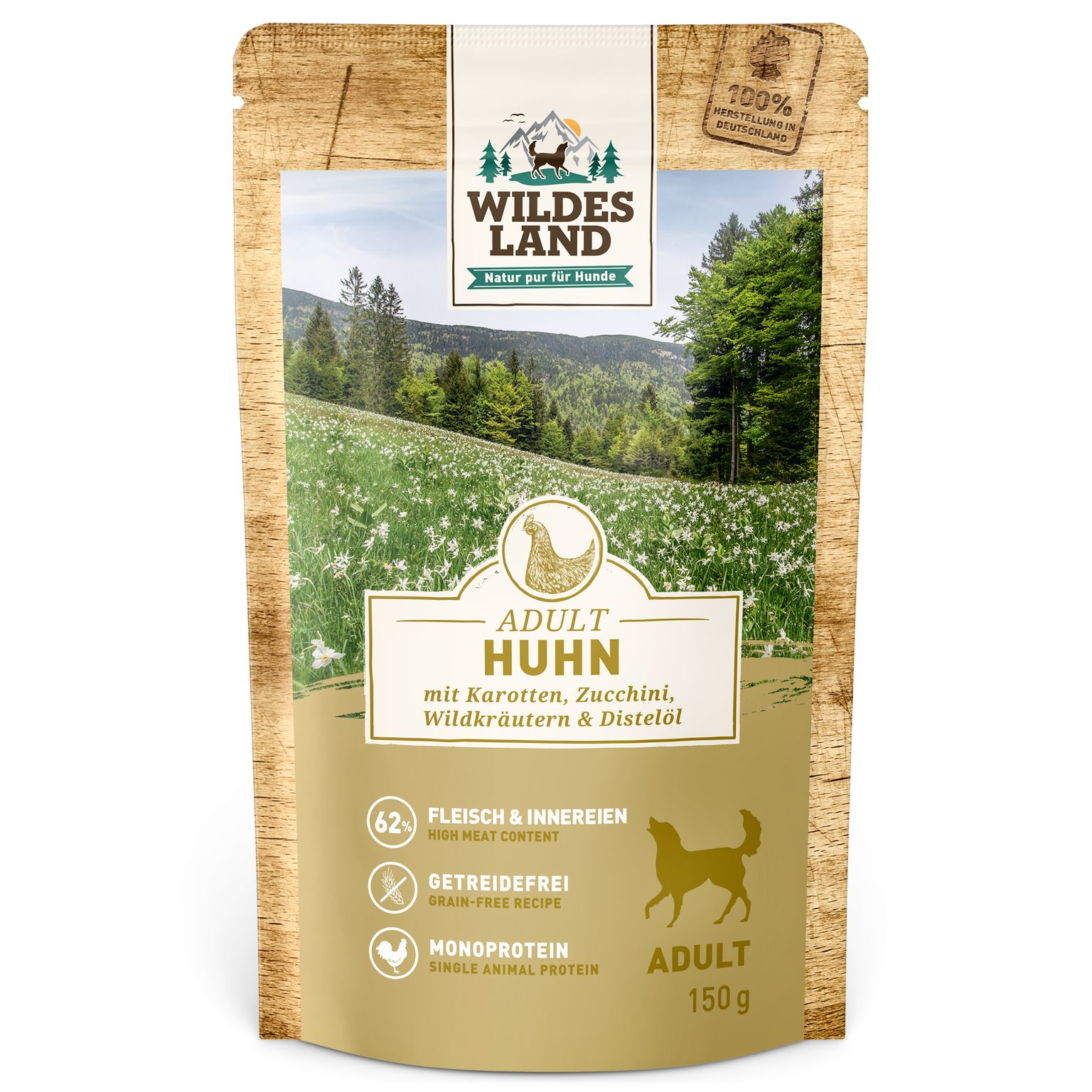 Wildes Land | Huhn mit Karotte | Classic Adult | 40 x 150 g Wildes Land | Huhn mit Karotte | Classic Adult | 40 x 150 g von Wildes Land