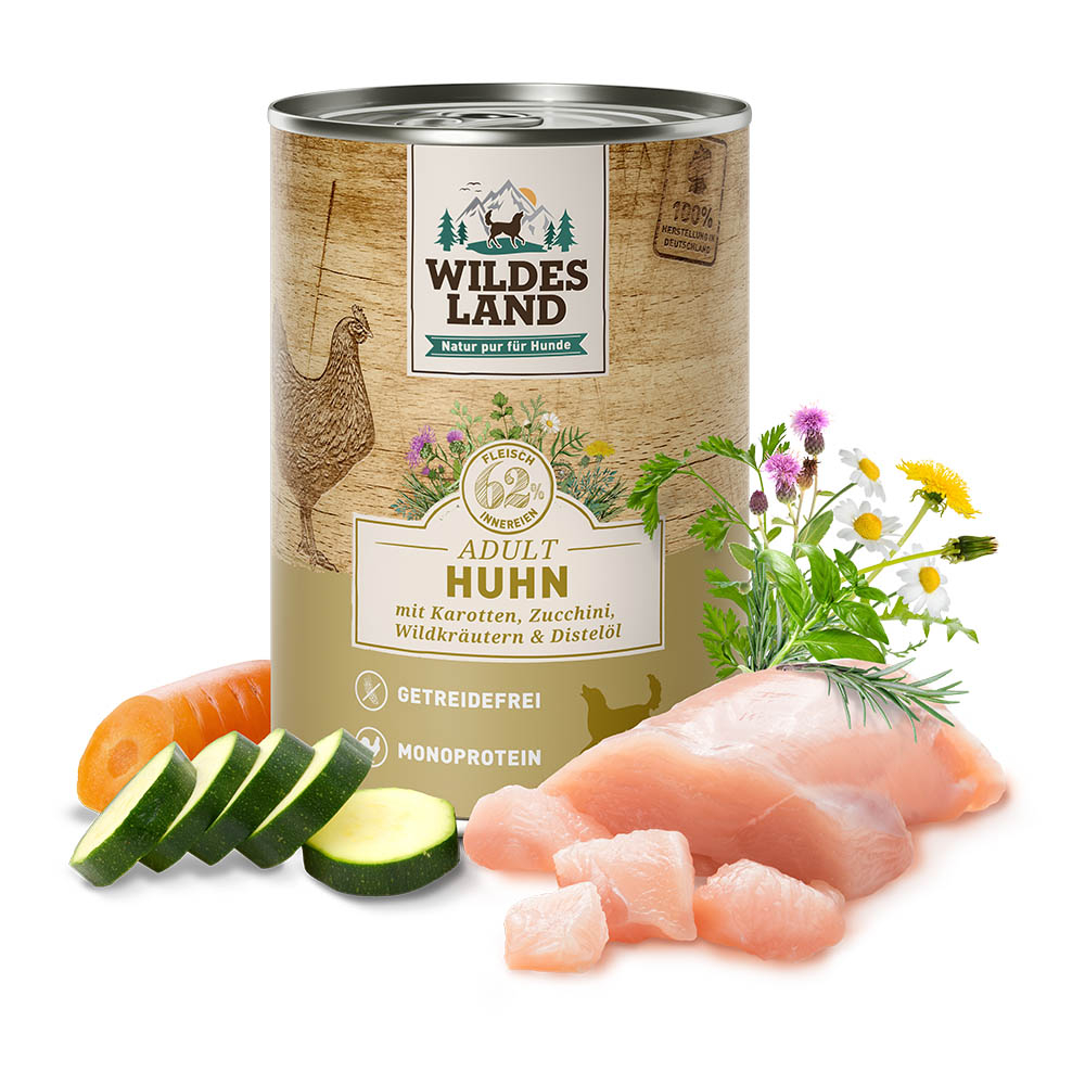 Wildes Land | Huhn mit Karotte | Classic Adult | 6 x 400 g von Wildes Land