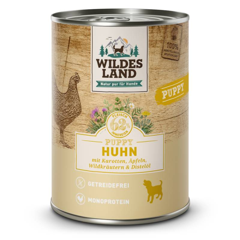 Wildes Land | Huhn mit Karotte | Classic Puppy | 6 x 400 g Wildes Land | Huhn mit Karotte | Classic Puppy | 6 x 400 g von Wildes Land