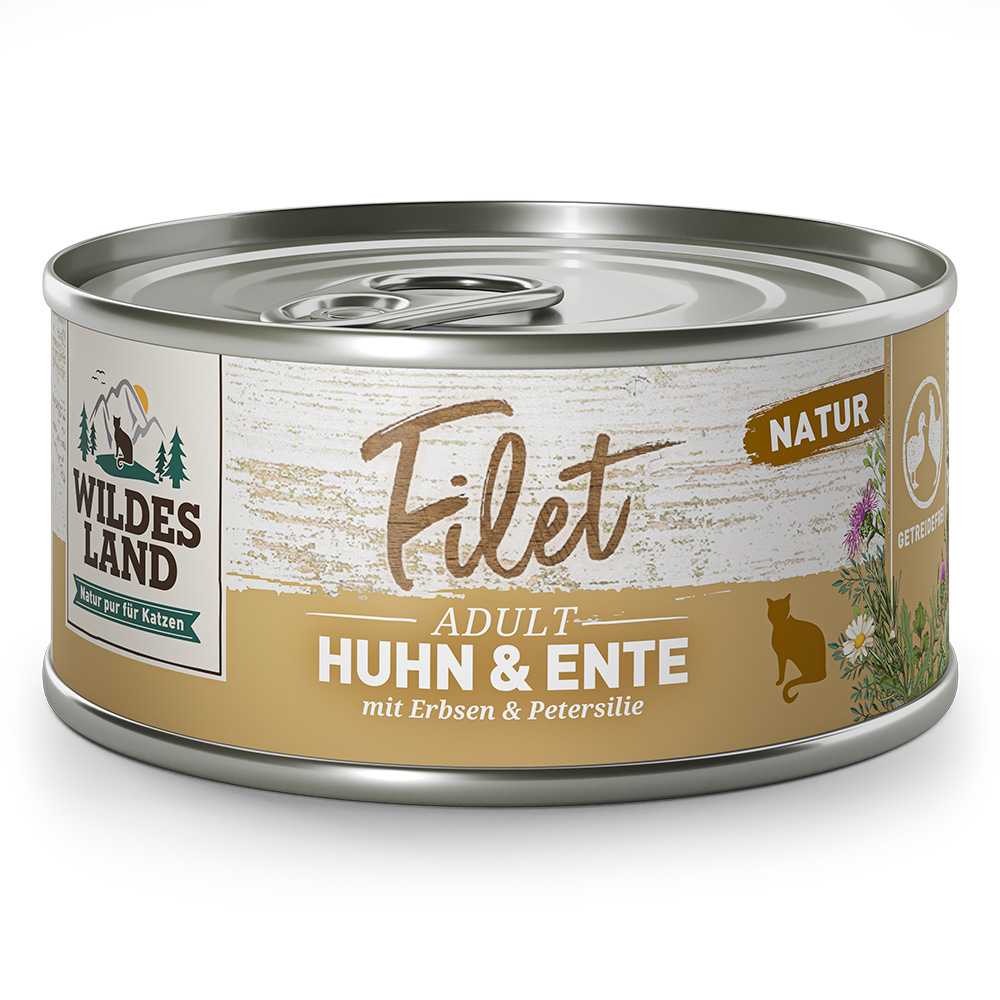 Wildes Land | Huhn & Ente mit Erbsen & Petersilie | Filet | 60 x 80 g von Wildes Land