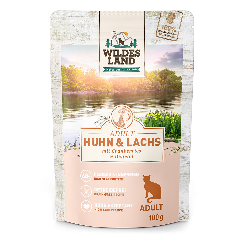 Wildes Land | Huhn & Lachs | Classic Adult | 12 x 100 g Wildes Land | Huhn & Lachs | Classic Adult | 12 x 100 g von Wildes Land