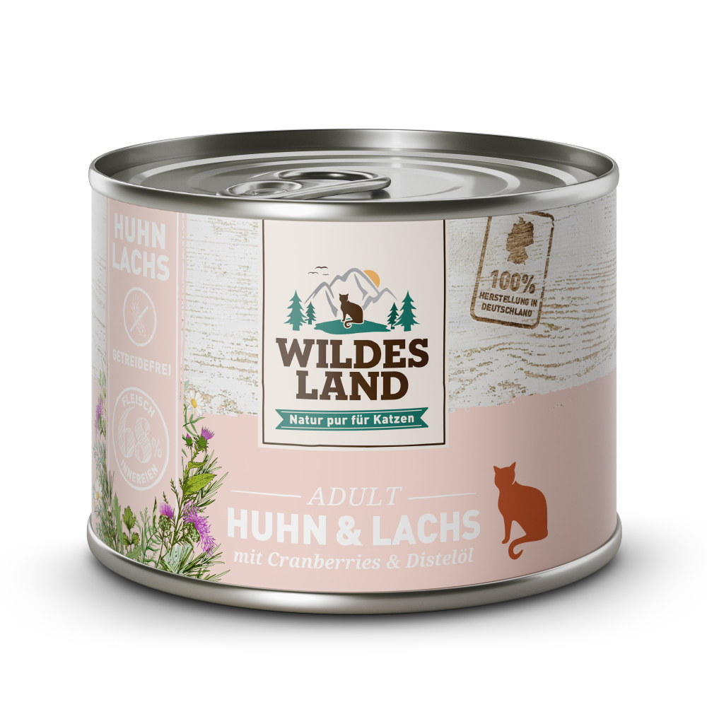 Wildes Land | Huhn & Lachs | Classic Adult | 6 x 200 g von Wildes Land