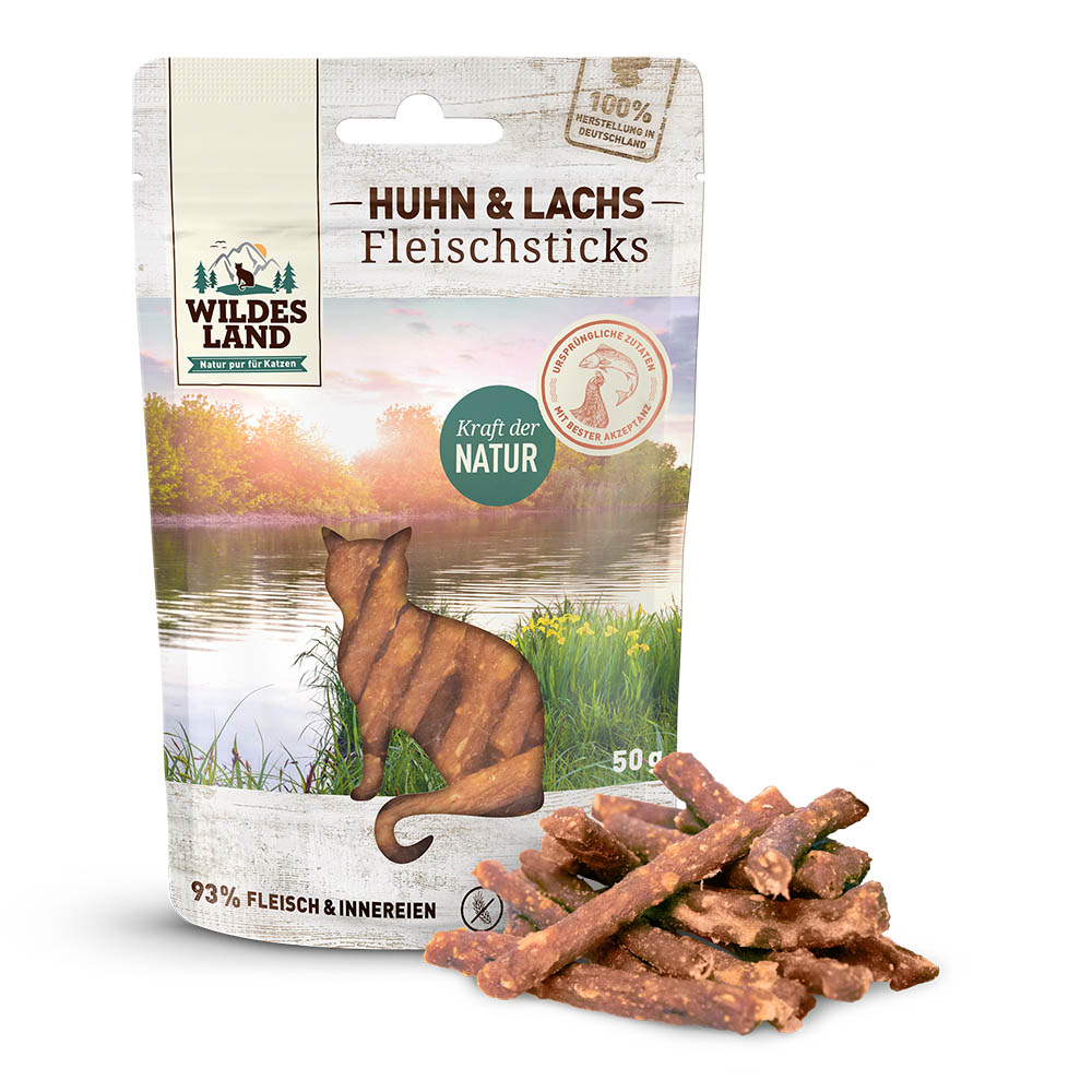 Wildes Land | Huhn & Lachs | Fleischsticks | 50 g von Wildes Land