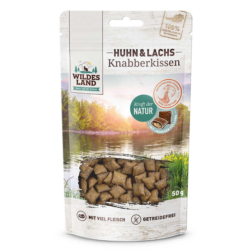 Wildes Land | Huhn und Lachs | Knabberkissen | 50 g Wildes Land | Huhn und Lachs | Knabberkissen | 50 g von Wildes Land