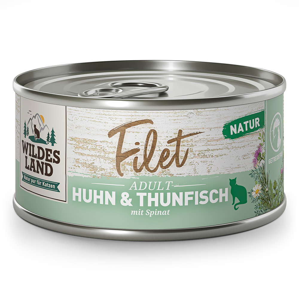Wildes Land | Huhn & Thunfisch mit Spinat | Filet | 60 x 80 g von Wildes Land