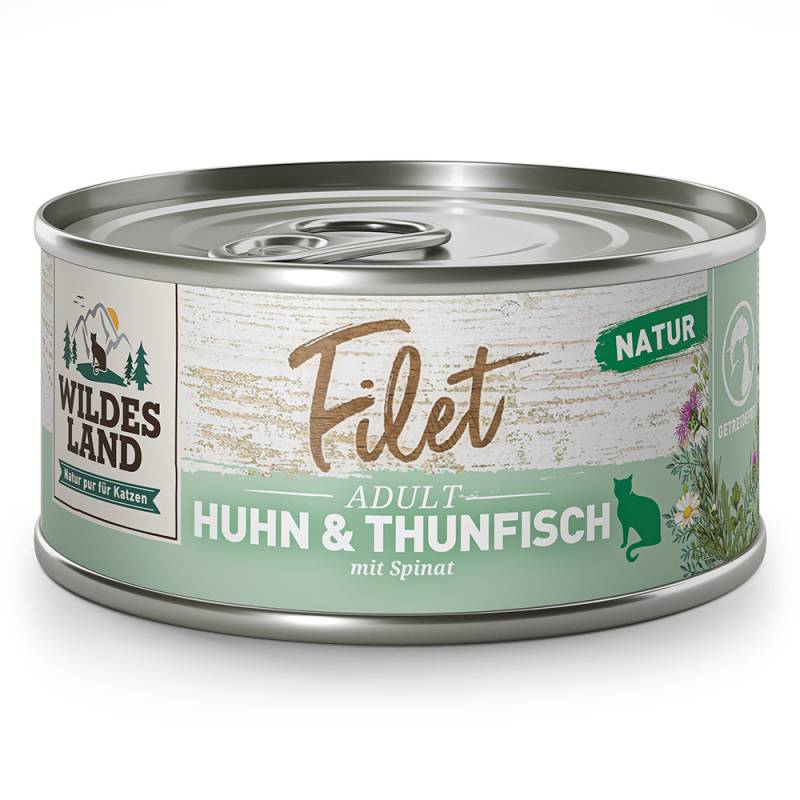 Wildes Land | Huhn & Thunfisch mit Spinat | Filet | 60 x 80 g von Wildes Land