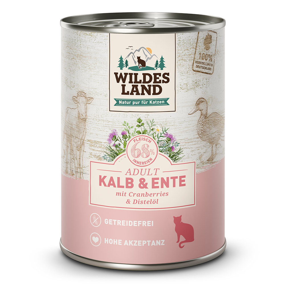 Wildes Land | Kalb und Ente | Classic Adult | 6 x 400 g von Wildes Land