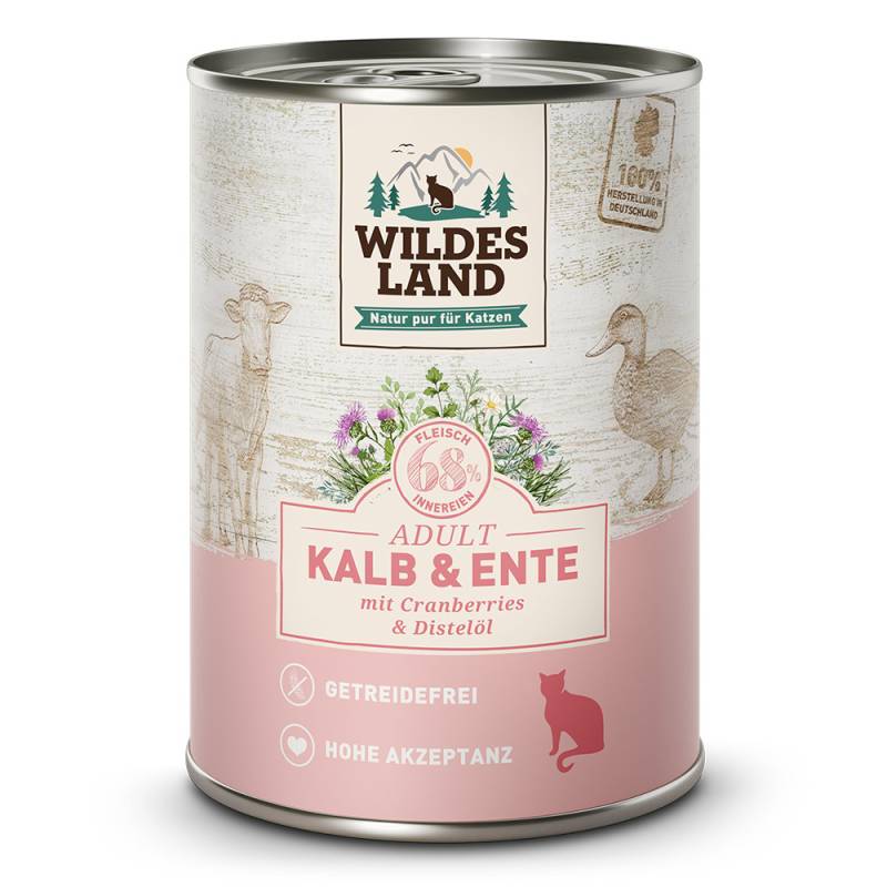 Wildes Land | Kalb und Ente | Classic Adult | 6 x 400 g von Wildes Land