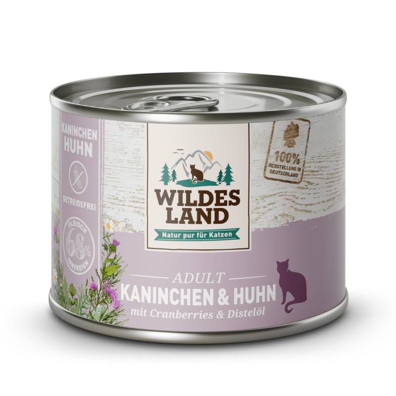 Wildes Land | Kaninchen und Huhn mit Distelöl | Classic Adult | 6 x 200 g von Wildes Land