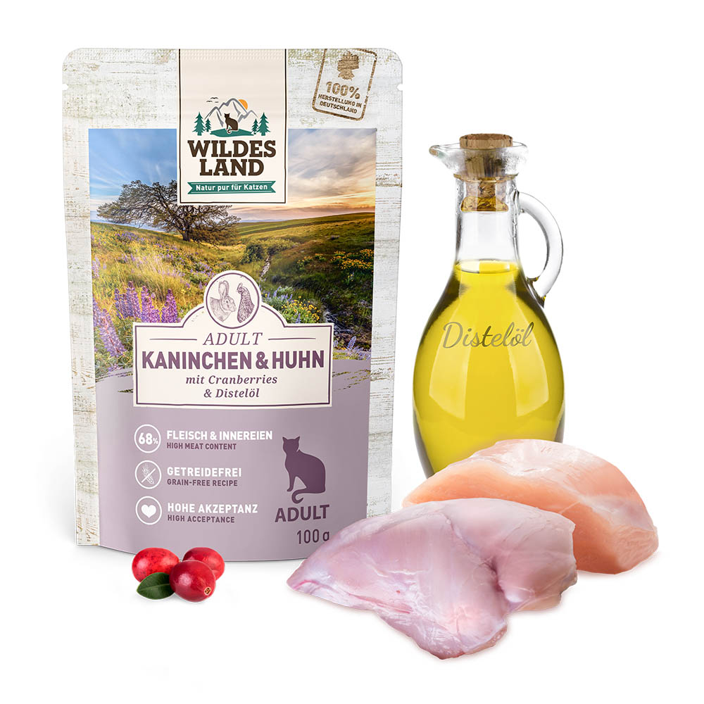 Wildes Land | Kaninchen und Huhn mit Distelöl | Classic Adult | 60 x 100 g Wildes Land | Kaninchen und Huhn mit Distelöl | Classic Adult | 60 x 100 g von Wildes Land