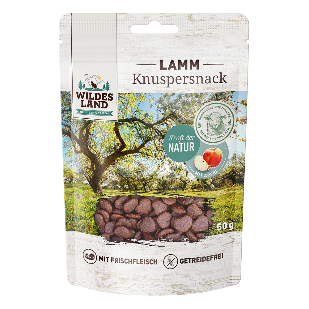 Wildes Land | Lamm mit Apfel | Knuspersnack | 50 g Wildes Land | Lamm mit Apfel | Knuspersnack | 50 g von Wildes Land