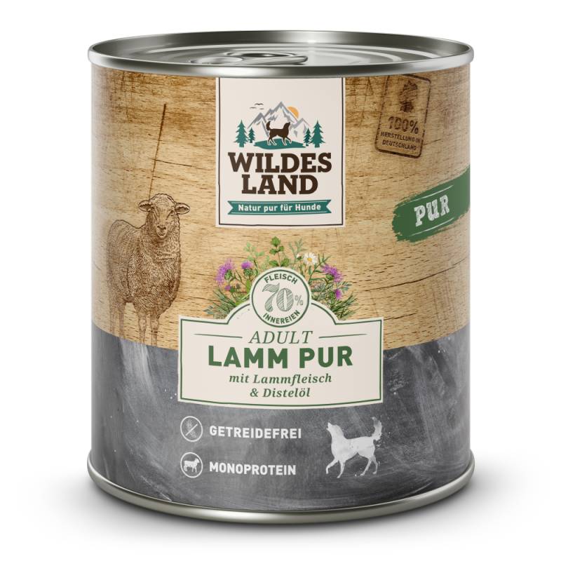 Wildes Land | Lamm mit Distelöl | PUR Adult | 30 x 800 g von Wildes Land
