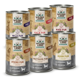 Wildes Land | Nassfutter Mixpaket groß | PUR Adult | 6 x 400 g von Wildes Land