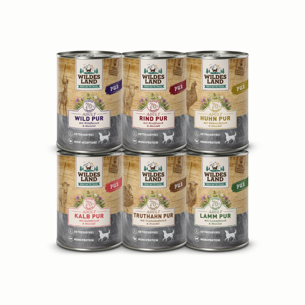 Wildes Land | Nassfutter Probierpaket PUR | PUR Adult | 1 Paket von Wildes Land