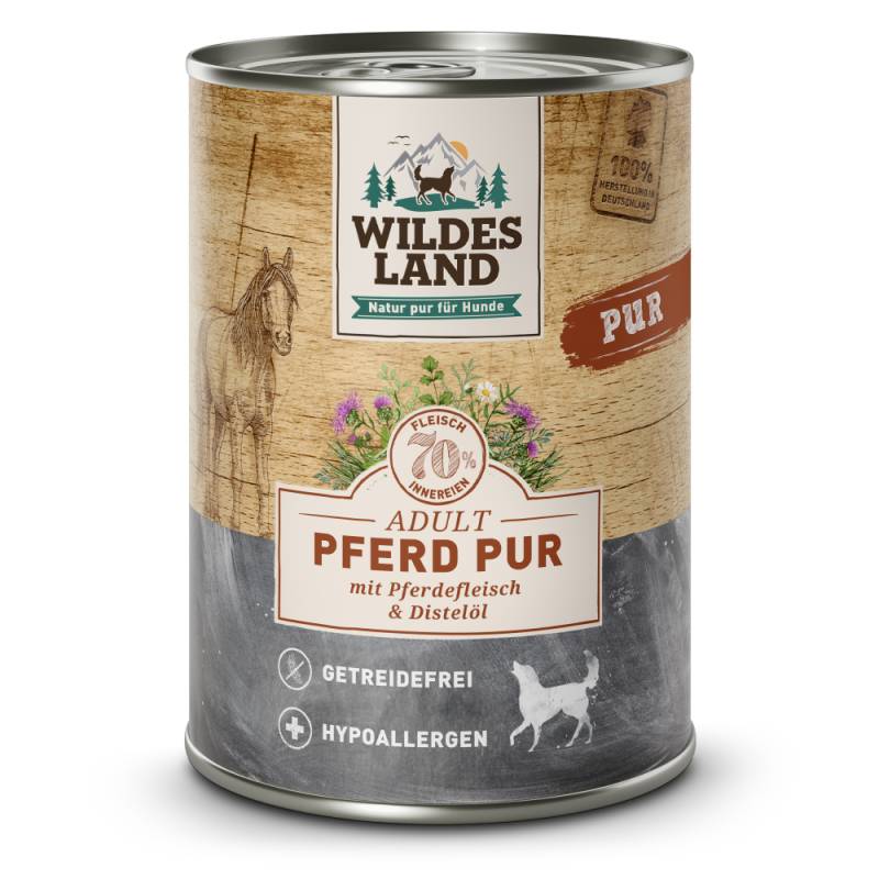 Wildes Land | Pferd mit Distelöl | PUR Adult | 6 x 400 g von Wildes Land