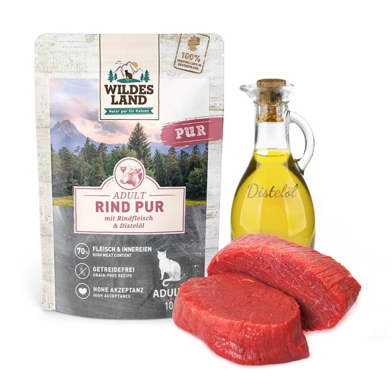 Wildes Land | Rind mit Distelöl | PUR Adult | 60 x 100 g von Wildes Land