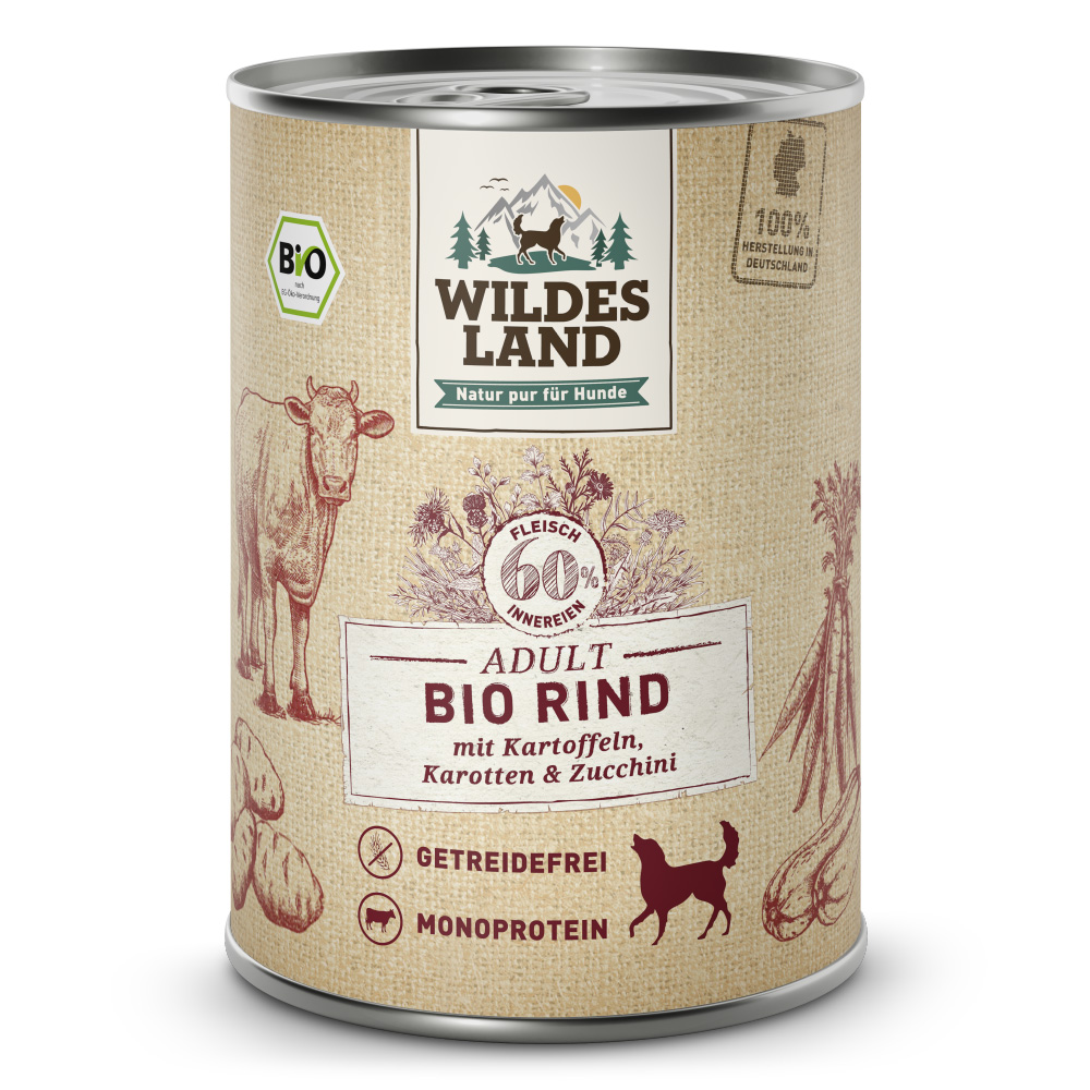 Wildes Land | Rind mit Kartoffel & Karotte | BIO Adult | 6 x 400 g Wildes Land | Rind mit Kartoffel & Karotte | BIO Adult | 6 x 400 g von Wildes Land