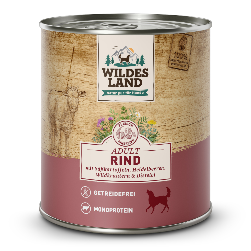 Wildes Land | Rind mit Süßkartoffel | Classic Adult | 6 x 800 g von Wildes Land