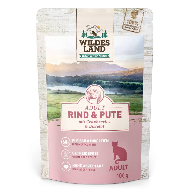Wildes Land | Rind und Pute mit Distelöl | Classic Adult | 12 x 100 g von Wildes Land